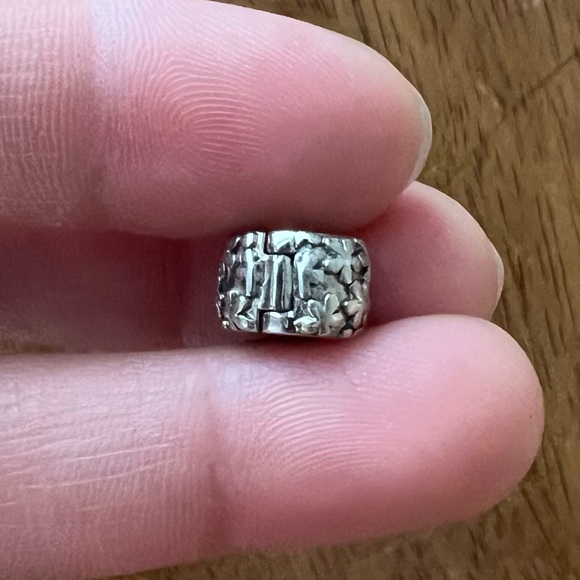 Retired Pandora Flowers Safety Clip Stopper Charm Sterling Silver 925 EUC - Picture 7 of 10